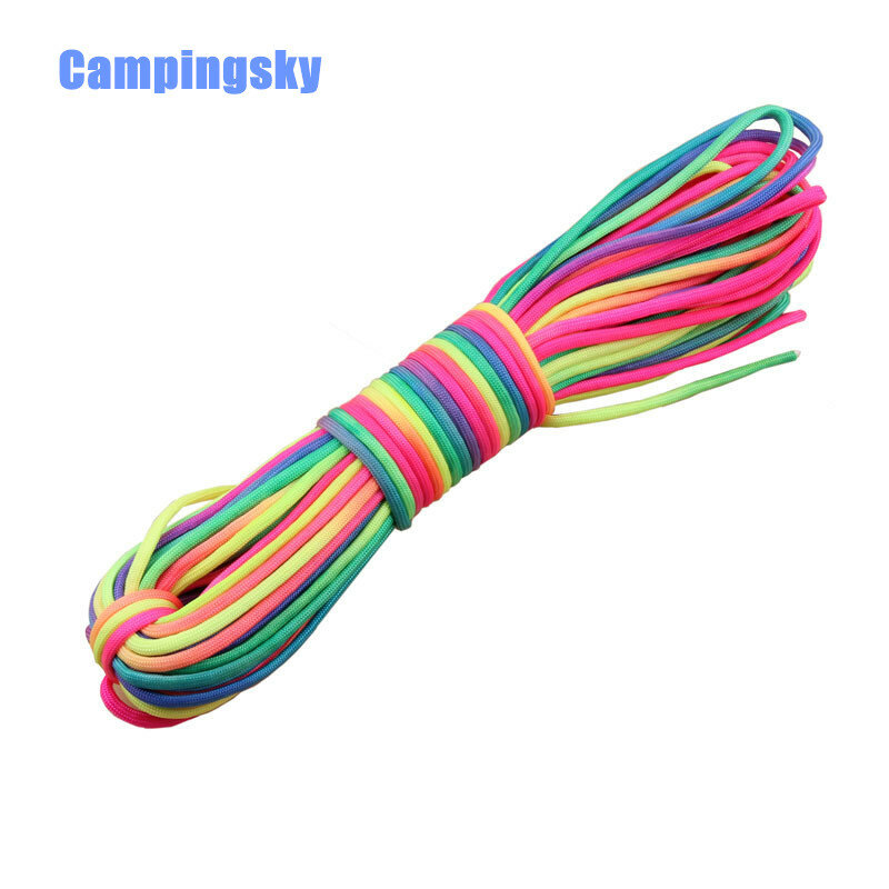 CAMPINGSKY-Corde parachute arc-en-ciel 550 nylon, lanière d'escalade en plein air, outil de camping