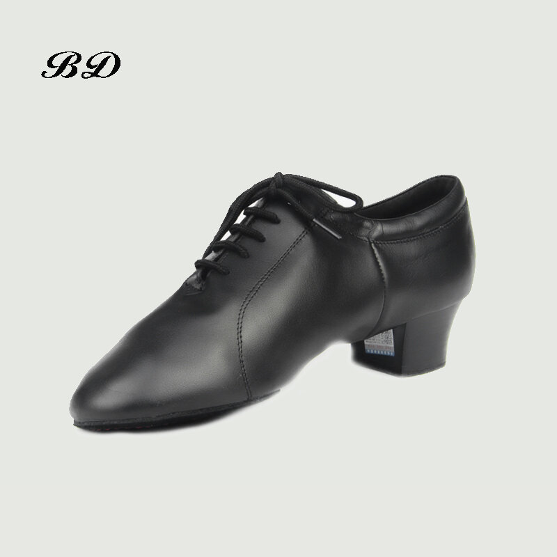 BD ละตินเต้นรำกีฬารองเท้าอาชีพ Ballroom รองเท้าโมเดิร์น Soft Cowhide หนังแท้สวมใส่419สีขาว Jazz Slip-UP ร้อน