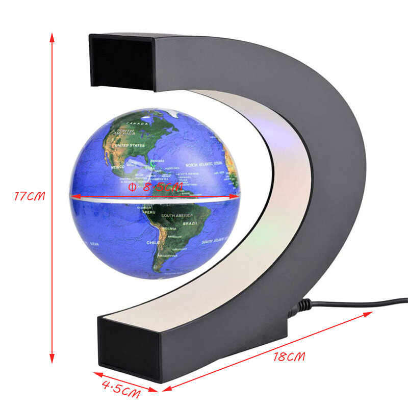 Flutuante levitação magnética globo de luz mapa do mundo eletrônico antigravidade levitação lâmpada decoração para casa luzes novidade presentes