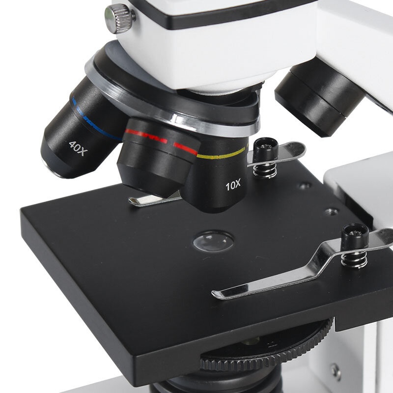 AOMEKIE Professionale del Microscopio Biologico 64X-640X Up/LED Inferiore Studente di Scienze Della Formazione Lab Home Microscopio Monoculare Regalo