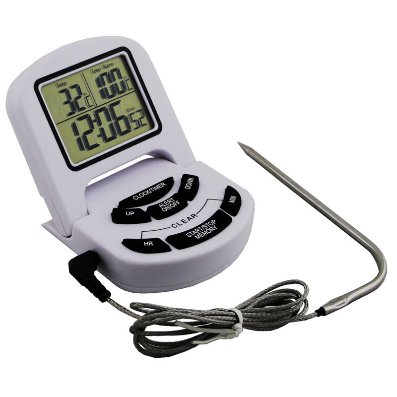 Termómetro Digital de alimentos termómetro de parilla BBQ cocina carne barbacoa caramelo leche termómetro con temporizador gran pantalla