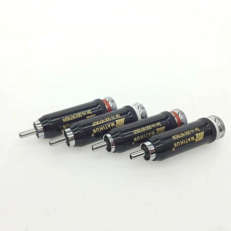 Hi-end copper Rhodium Plated RCA plug lock Soldering Audio/Video plugs connectors 4pc