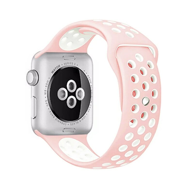Мягкий силиконовый сменный Браслет для Apple Watch Series 1 2 3 4 дышащее отверстие iwatch band 42 мм iwatch band 38 40 мм ремешок