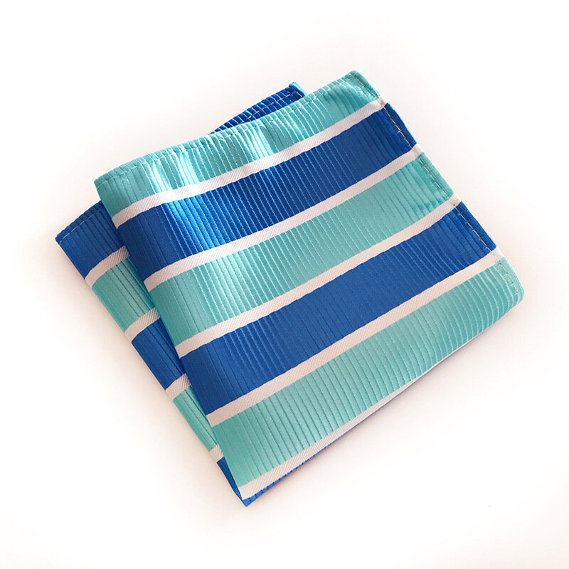 Mannen Hankerchief Vierkante Upscale Polyester Mode Zakdoek Handdoek voor Accessoires Formele Strepen Pocket Pocket Handdoek