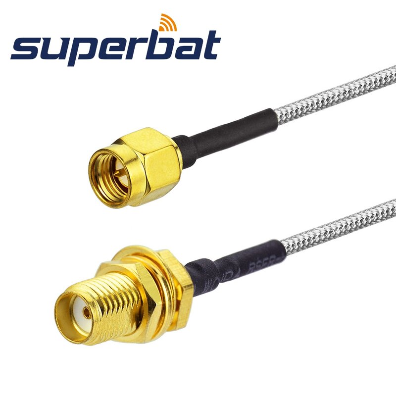 Superbat Wifi 4G LTE Antenna SMA BulkHead Female to SMA Male Pigtail Cable RG402 10cm Antenna Feeder Cable Assembly