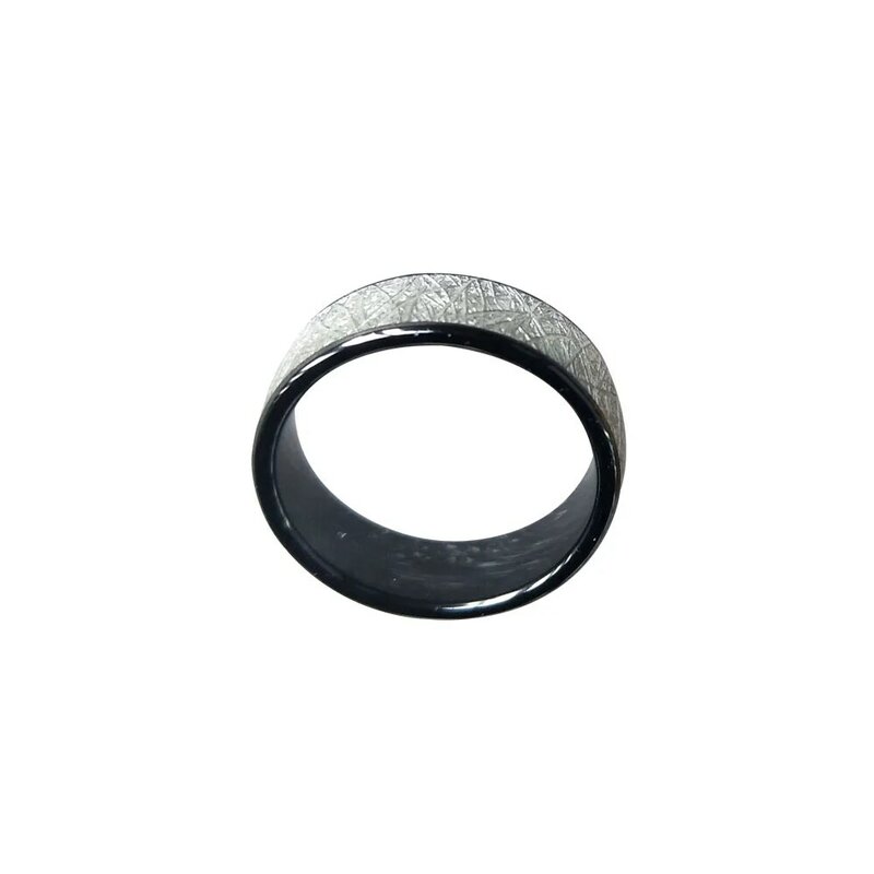 Desgaste brilhante do anel de prata para homens ou mulheres, cerâmica Smart Finger, RFID, 125KHZ ou 13.56MHZ