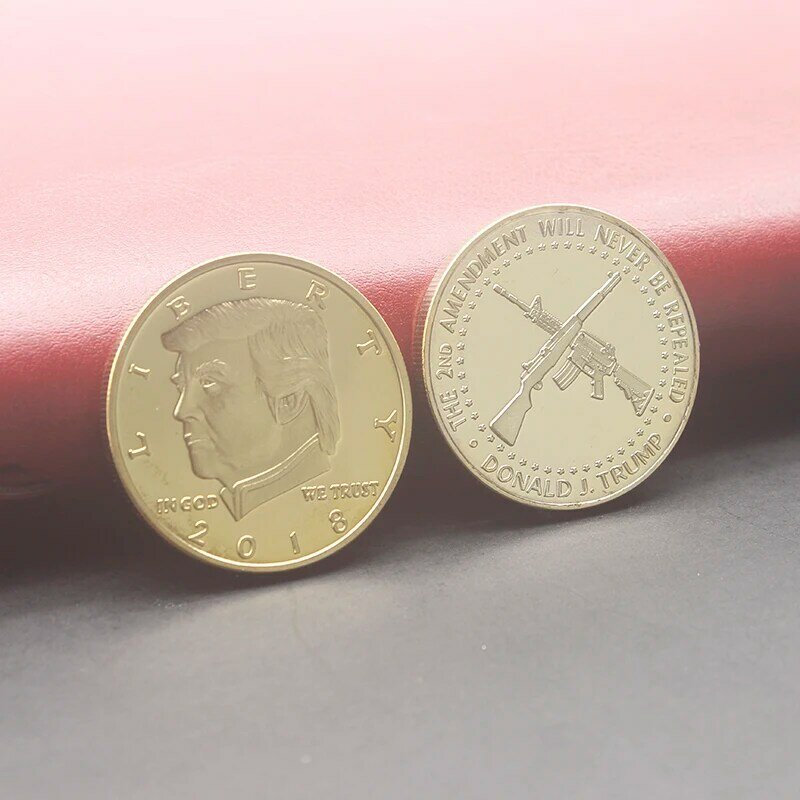Darmowa wysyłka złoto srebro kolor pamiątkowe uznanie dla prezydenta usa donalda trumpa monety