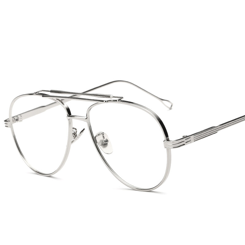 Peekaboo-monturas de gafas para hombre y mujer, lentes transparentes doradas, planas, retro, de diseñador
