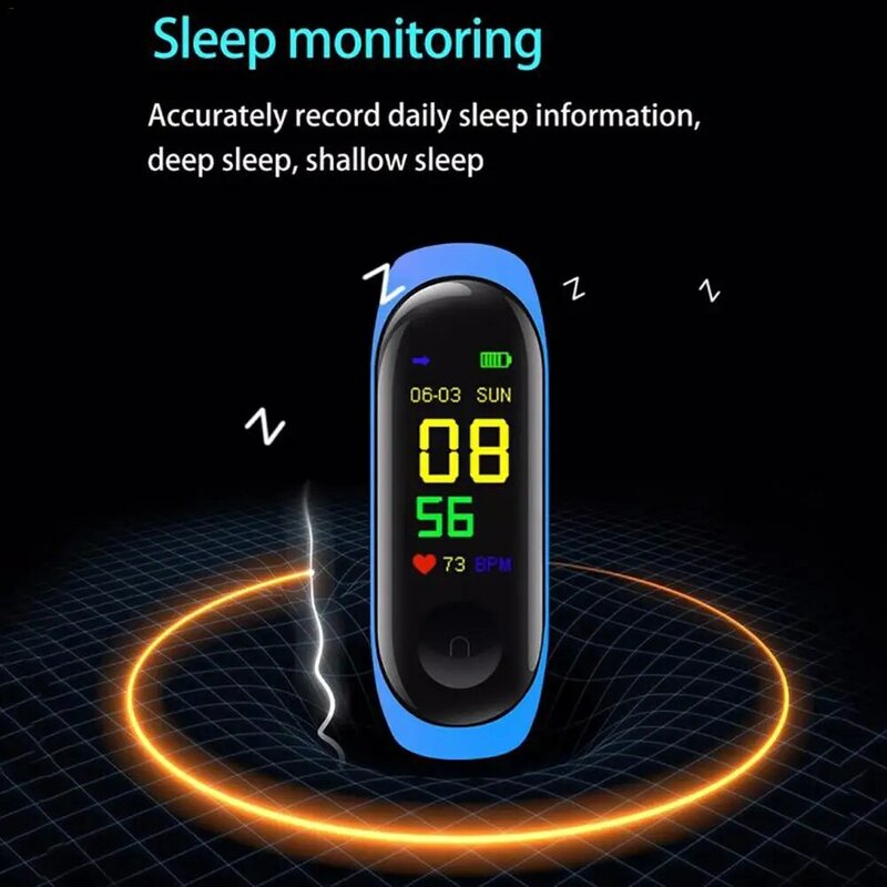 M3 Farbe Bildschirm Smart Band Schritt Zähler Herzfrequenz Blutdruck Erkennung Smart Armband Erinnerung Wasserdichte Sport Armband