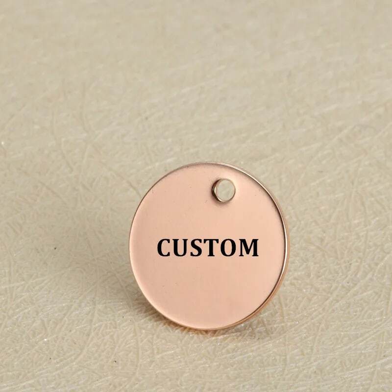 MYLONGINGCHARM 50pcs 12mm Engravable Round Charms Free Laser Engrave your logo design text Stainless Steel Circle Tags