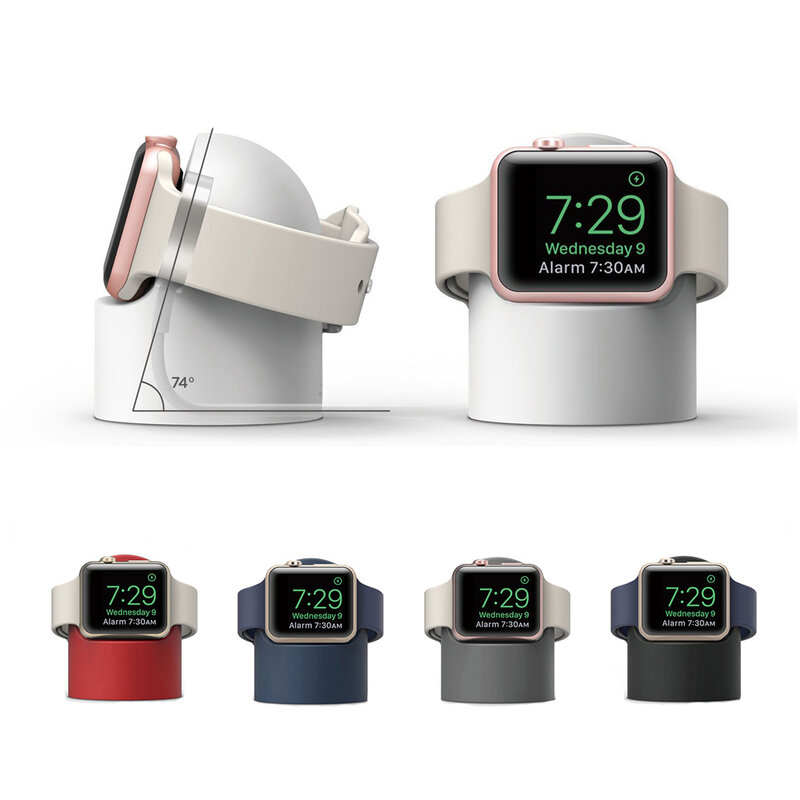 Apple watchシリーズ1,2,3,4,44mm,42mm,40mm,38mm用のiwatchデスクトップ用シリコン充電ステーションホルダー