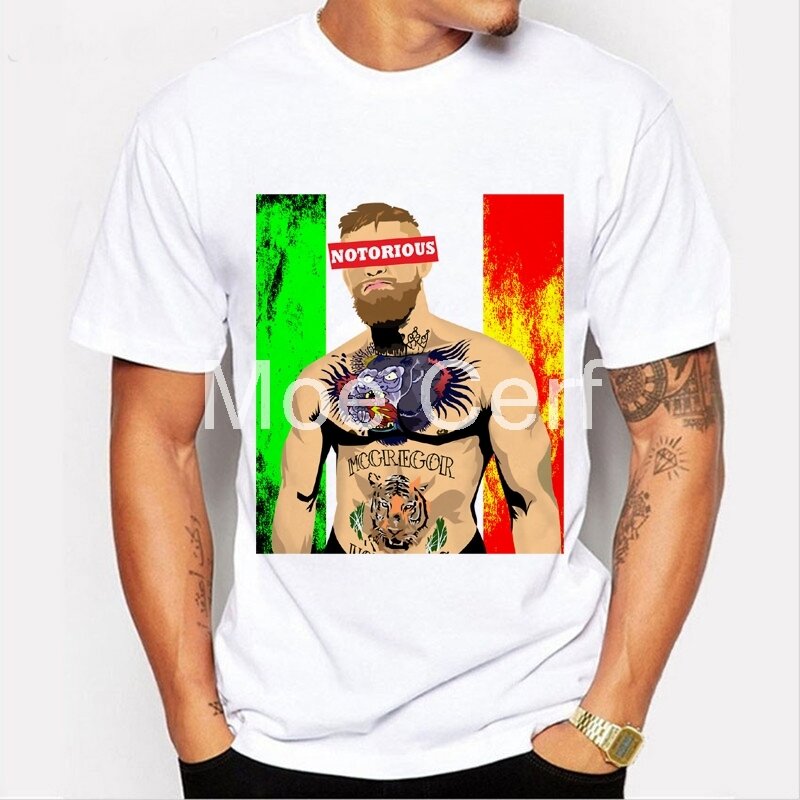 Men T-shirt Brand MMA Conor Mcgregor Funny T shirt boxer Fitness White Short Sleeve Casual Tees Hipster L9-D-49