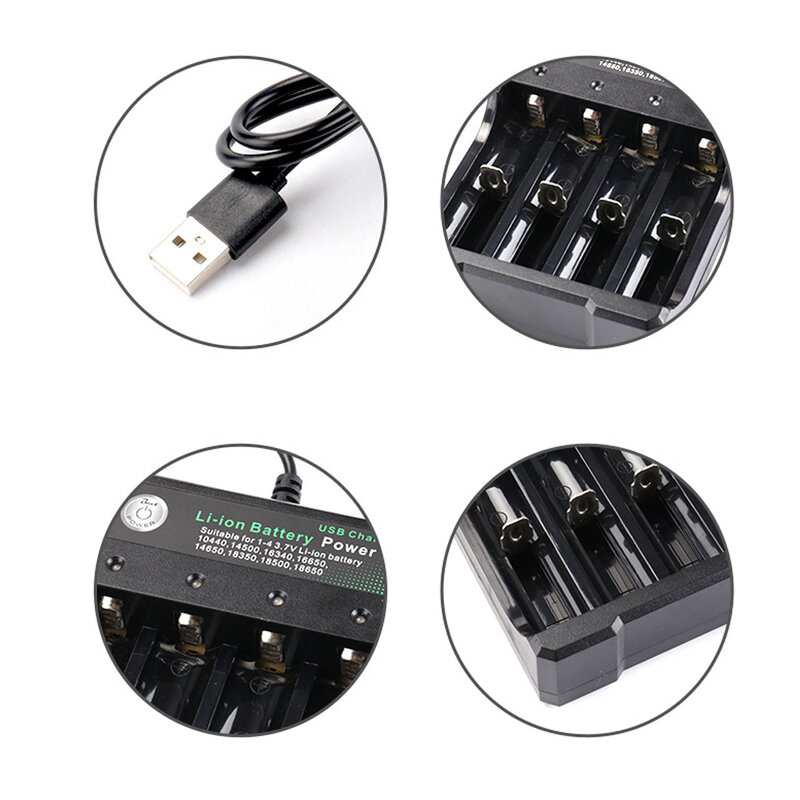 Chargeur de batterie Li-ion 3.7 10440 14500 16340 16650 14650 18350 18500 18650 AA/AAA chargeur intelligent USB chargeur indépendant