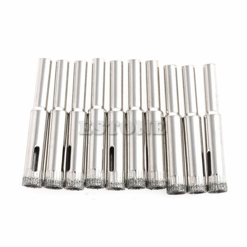 10Pcs Diamond Coated Core Drill Bits 5mm 6mm 8mm 10mm 12mm Hole Saw Glass Tile Ceramic Marble Working Accessories