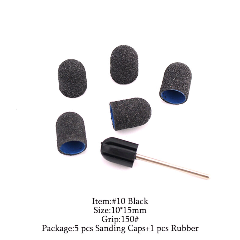 5 sztuk/zestaw szlifowanie czapki Plactis piaskowe paski do paznokci manicure elektryczny Pedicure plik wiertła akcesoria do maszyn paznokci narzędzia