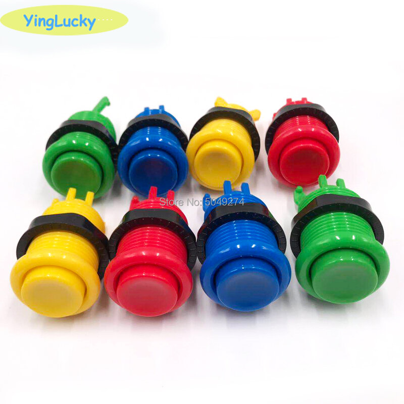 yinglucky 8pcs / Lot 28mm Happ Style Standard American Push Buttons with Micro Switch DIY Kit Arcade Button Game Machine Parts