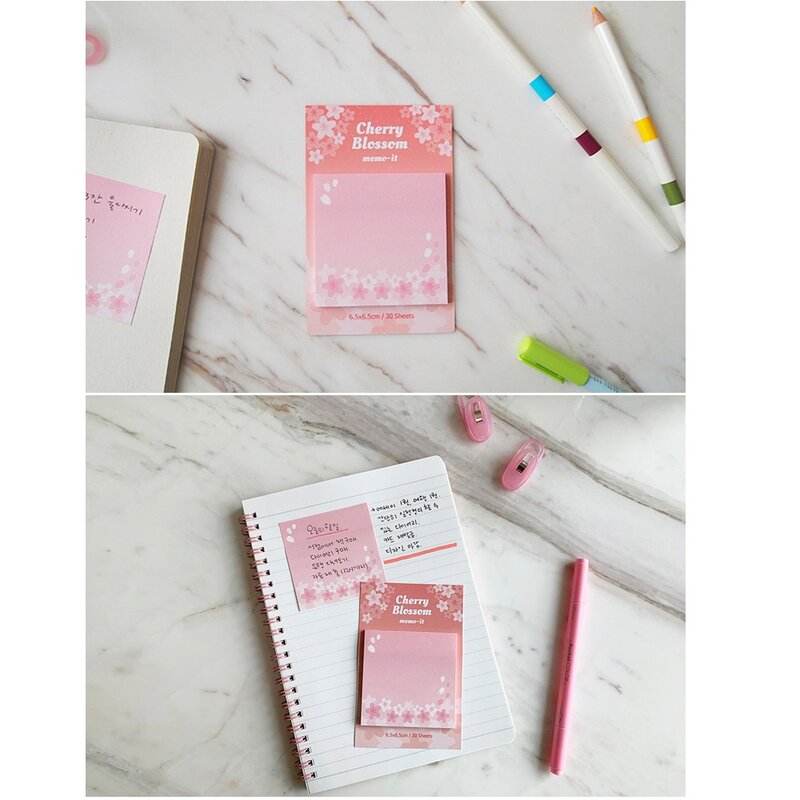 3pcs Cherry blossom flower sticky note Mini post tag memo it stickers planner marker Teacher gift Stationery Office School A6605