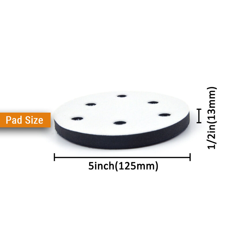 Weichen Schwamm Pad 2Pcs 5 Inch 125mm 6-Loch Interface Pad für Schleifen Pads und Haken & klettschleifscheiben Polieren Pad Schutz