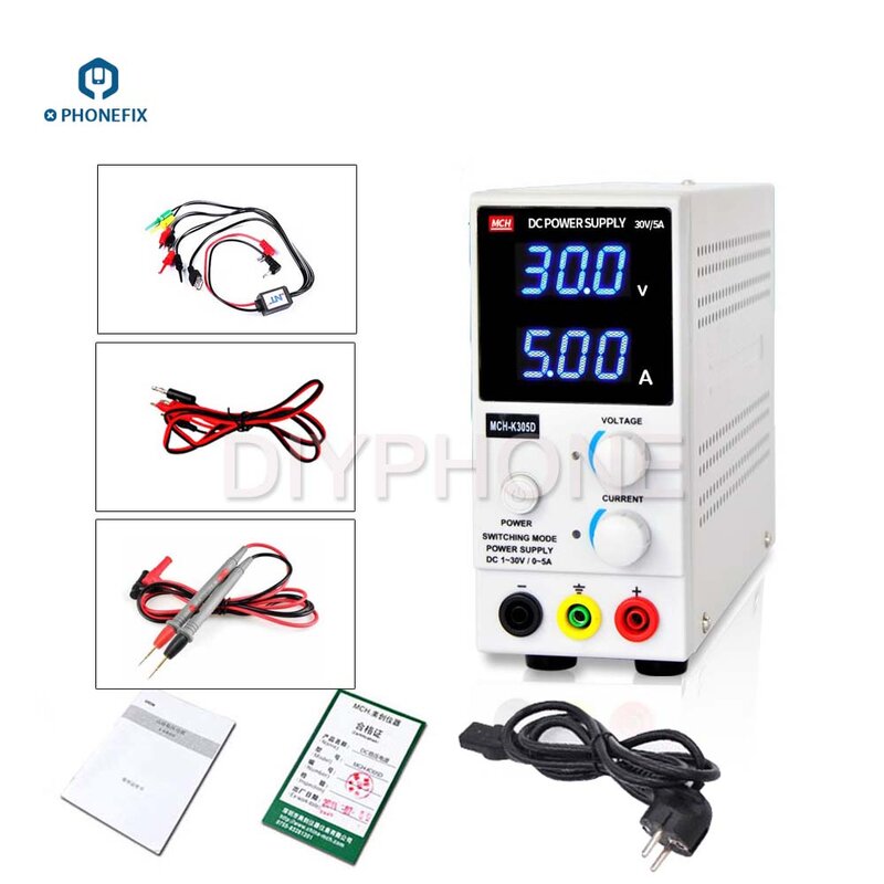 PHONEFIX MCH-K305D MCH-K303D Portable Mini Digit Switch DC Power Supply Regulated SMPS for Phone Repair