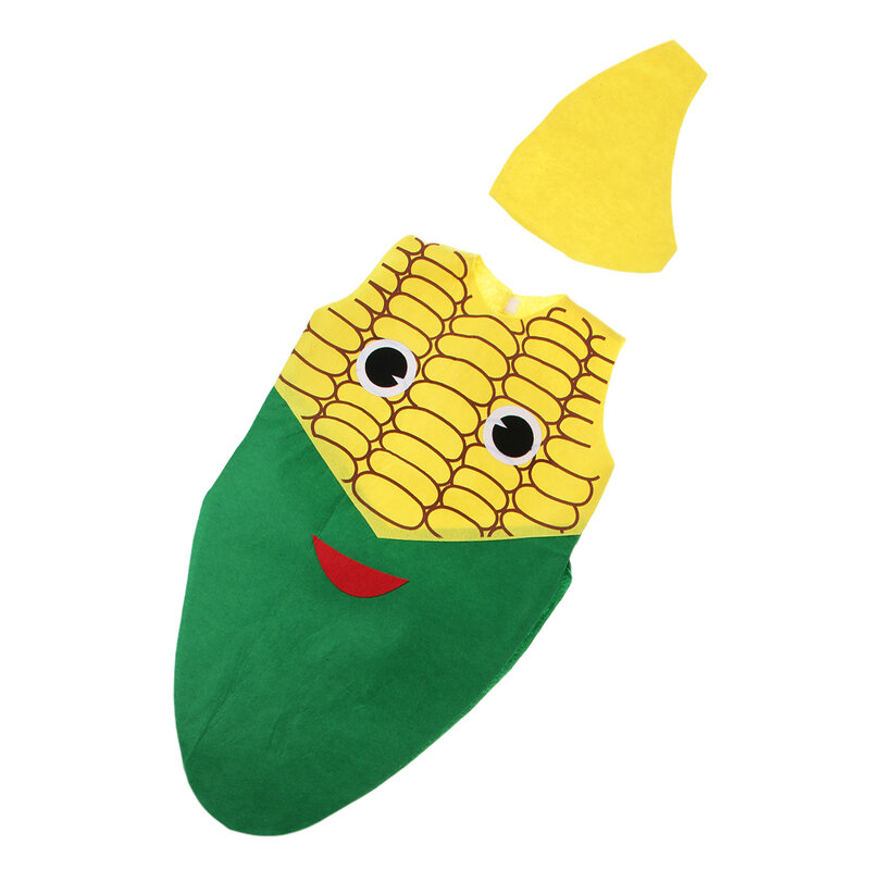 Disfraz de maíz para niños, tela no tejida, traje de verduras, vestido de fantasía para fiesta