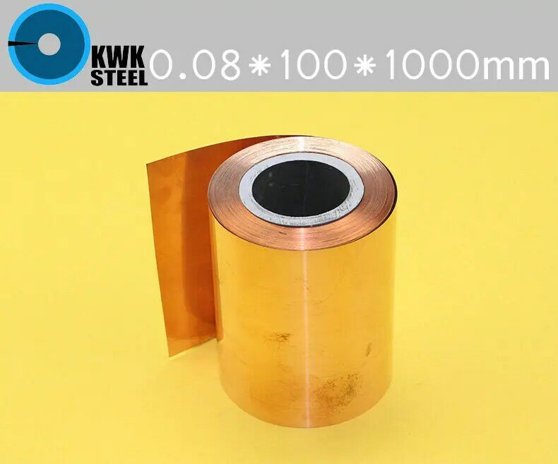 Copper Strips 0.08mm * 100mm * 1000mm Pure Cu Sheet  Plate High Precision Pure Copper Free Shipping