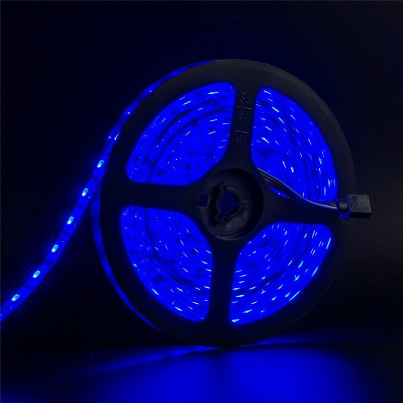 Bande lumineuse LED RGB 5050, étanche, flexible, 60 gible/m, 5 m/lot, blanc chaud/rouge/vert/bleu, DC 12V, 5050