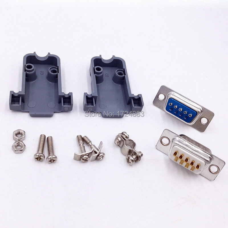 DB9 Serial Adapter ปลั๊ก D ประเภท RS232 COM 9 Pin Hole พอร์ตซ็อกเก็ตหญิง & ชายการติดตั้งสกรู + shell DP9