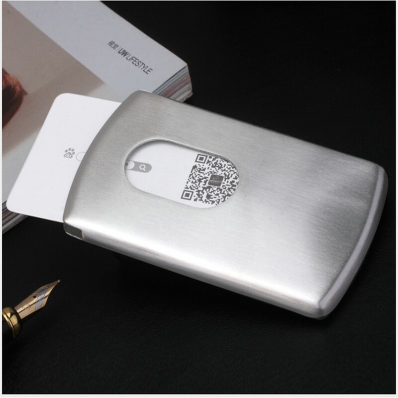 Stainless Stee Moving Portable Business Card Box Holder Attractive Name Card Case Accessory Business Card Box Holder Convenient