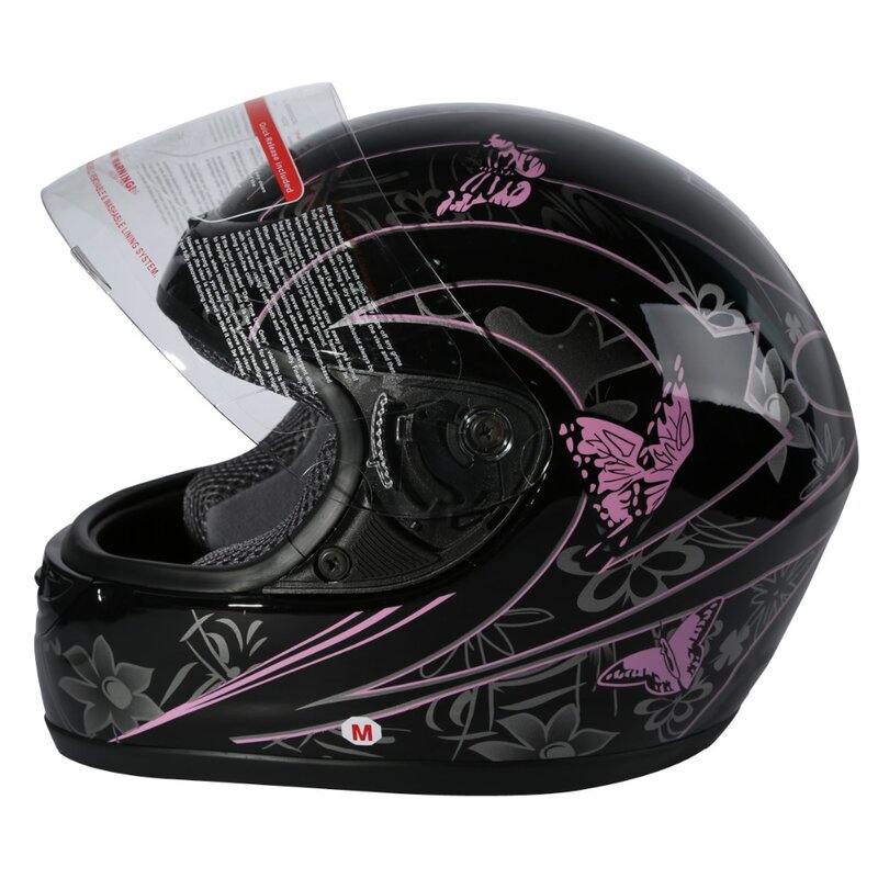 DOT-casco de Moto rcycle Street para adulto, protector de cara completa con diseño de Mariposa Negra, para motocross, S, M, L, XL, XXL