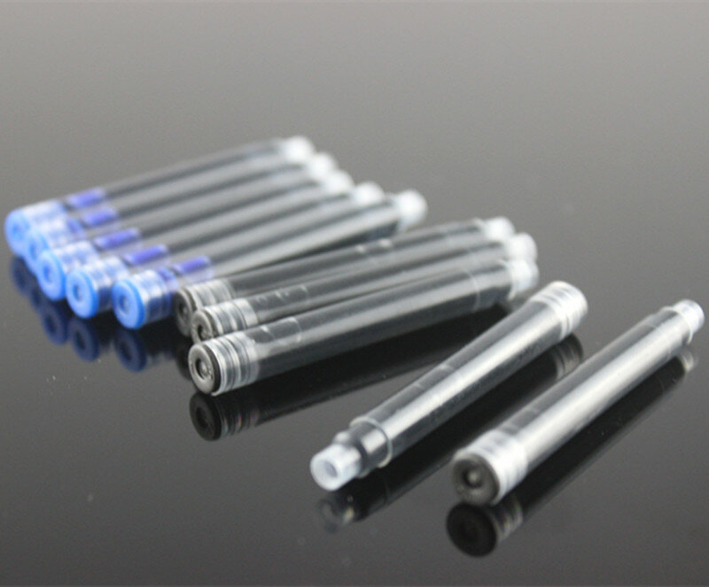 JINHAO-pluma estilográfica Universal reemplazable, recargas de cartucho de tinta portátil, calibre 2,6mm, color negro y azul, 30 unidades por lote