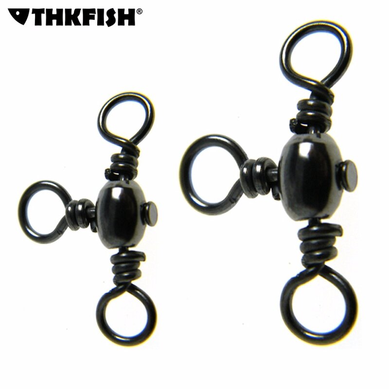 100 Pcs Fishing Swivels 3 Stainless Steel Black Nickel Way Ball B Bearing And Snap for Fishing Hook Line Connector Accessories