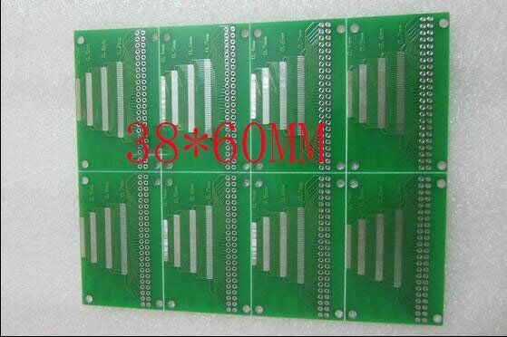 Free shipping 100pc 0.4-1mm Double needle 2.54mm spacing 46pin 60*38mm 1.2mm thickness universal pcb double side
