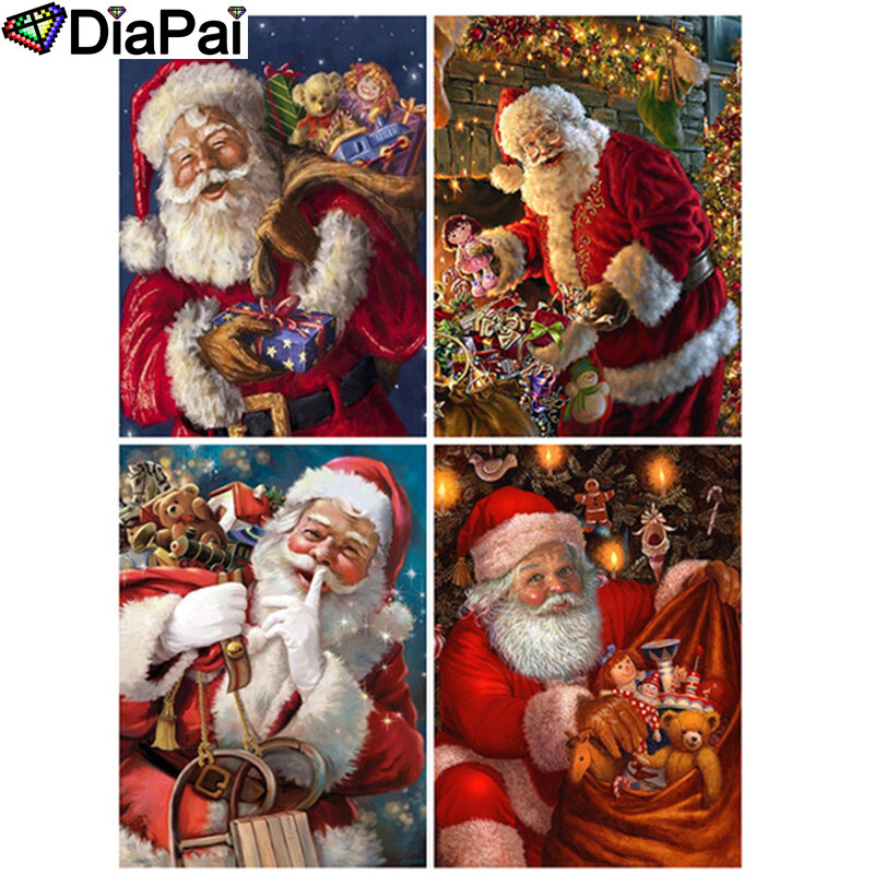 DIAPAI-pintura de diamante 5D DIY, cuadro de diamantes 100% completo cuadrado/redondo, "Santa Claus", bordado 3D, punto de cruz, decoración del hogar