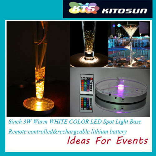 50 шт./лот Kitosun 8-дюймовая перезаряжаемая осветительная база RGBW многоцветная светодиодная осветительная База под вазу с пультом дистанционного управления