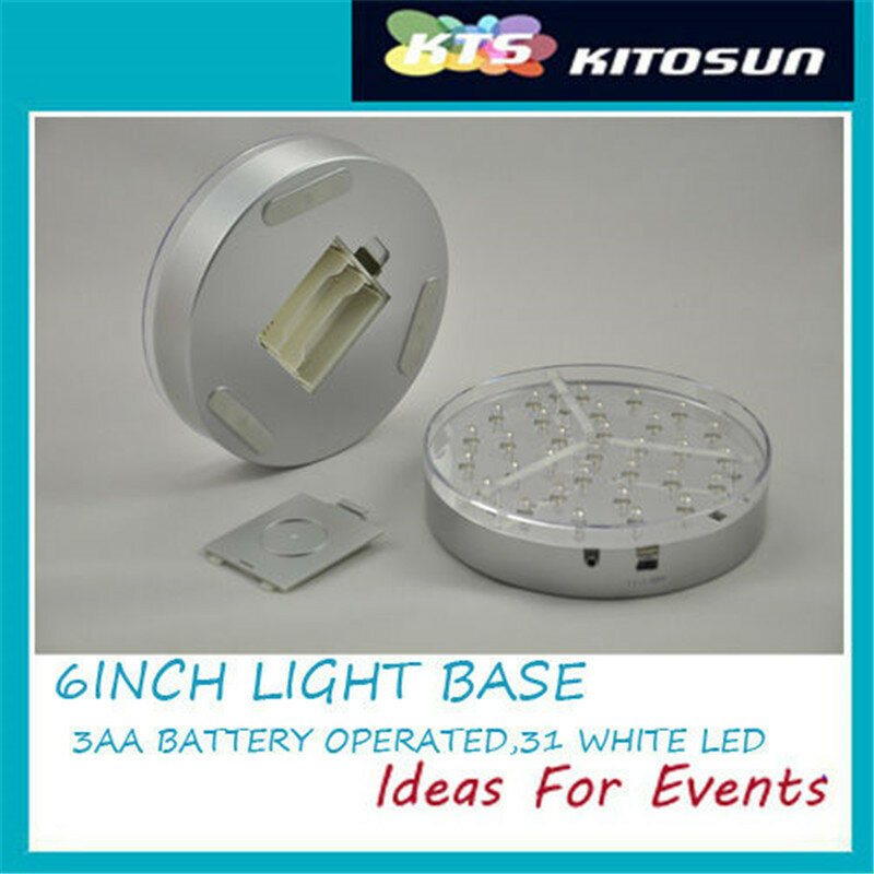 Kitosun 6 بوصة 31 قطعة 5 مللي متر LED 3AA بطارية تعمل الأبيض مصباح ليد قاعدة ل المزهريات الإضاءة الزفاف الجدول الديكور