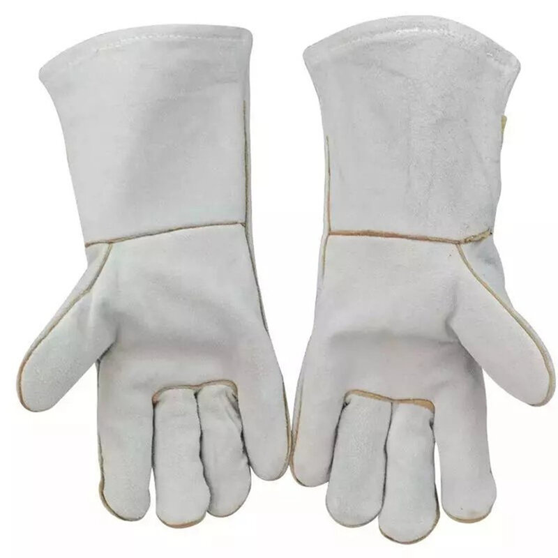 Перчатки для электросварки, термоизоляция, износостойкие огнестойкие защитные перчатки из воловьей кожи, 1 пара