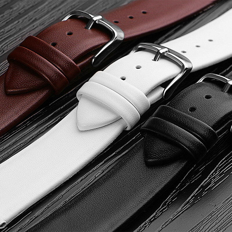 Leather Watchband Men Women Watch Band 22mm 20mm 18mm Wrist Watch Strap On Belt Watchbands Bracelet Metal Buckle