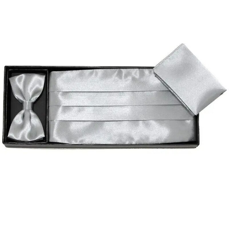 Ceinture de mariage élastique large, ensemble de ceintures de smoking extensibles, mouchoir nœud papillon, 2019