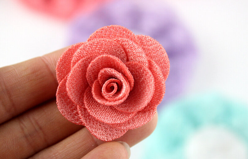 300 шт./лот, 1,5 "цветы розы из ткани