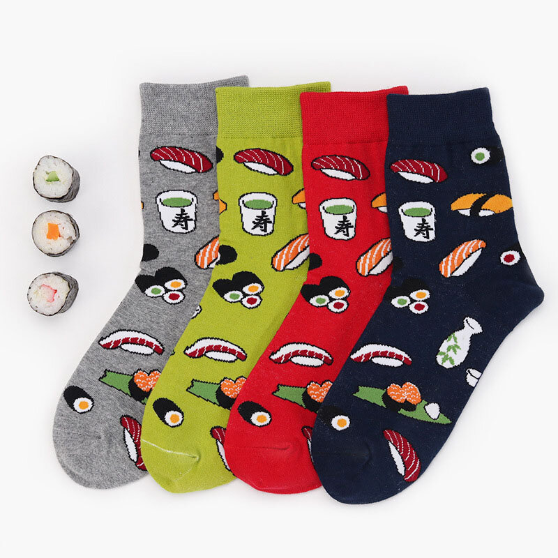 Cosplaycool-Calcetines divertidos con diseño de Sushi para Mujer, medias creativas japonesas de dibujos animados, estilo Harajuku, novedad
