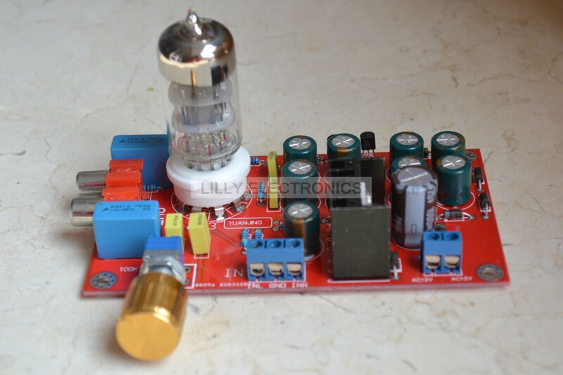 Placa de preamplificador de Audio y adaptador de corriente, amortiguador de tubo 6N3 AC12V/10W