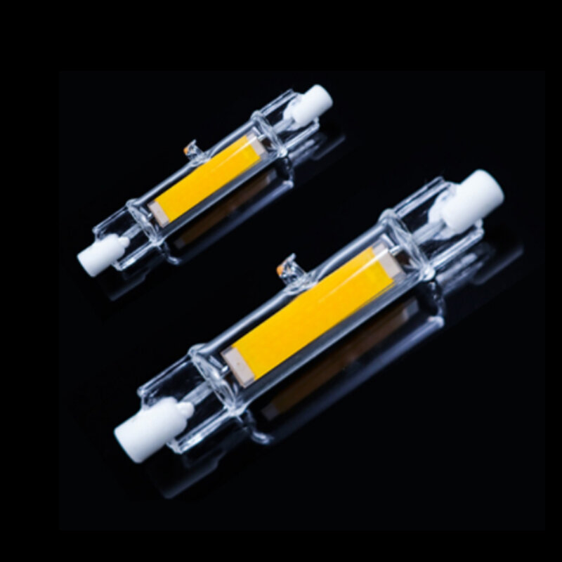 Las últimas bombillas led cob r7s 78mm 15W r7s 118mm 30W AC220-240V reemplazan la lámpara halógena 13mm tubo de vidrio de diámetro r7s