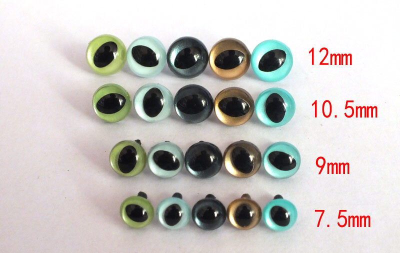 40pcs 7.5mm-12mm mixed size mixed color cat toy eyes can choose