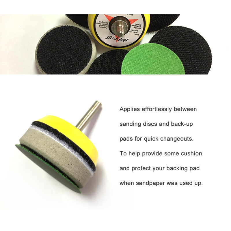 Almohadilla de interfaz dura de biselado de alta densidad, almohadilla de respaldo protectora de 2 pulgadas y 50mm para discos de lijado de gancho y bucle, 5 uds.