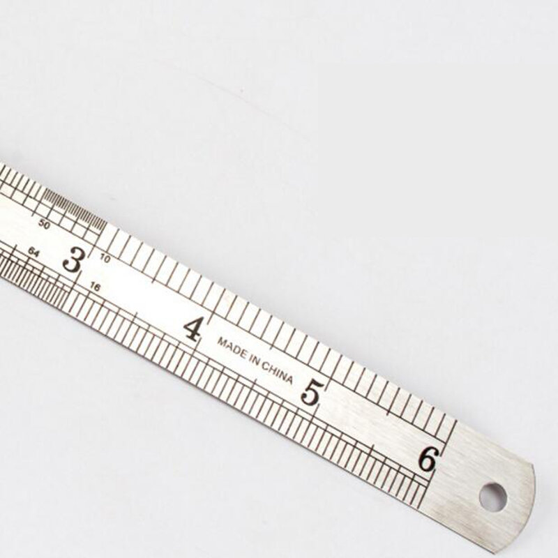 1PC dwustronnie linijka prosta 15cm i 6 Cal ze stali nierdzewnej prosta linijka narzędzie do mierzenia linijka prosta narzędzie biurowe szkoła papiernicze