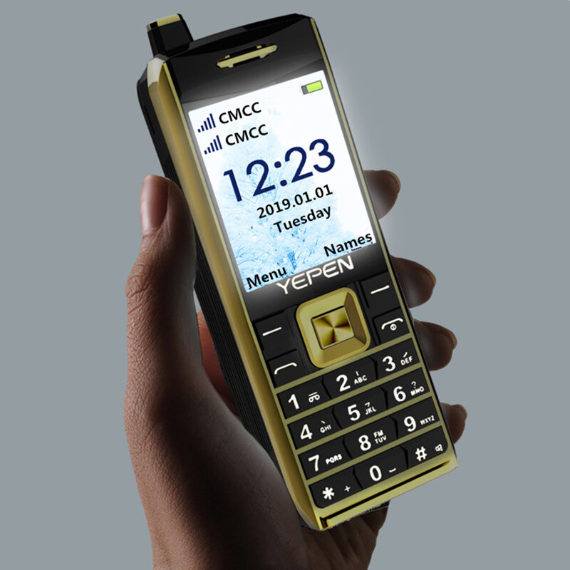 Luxo retro duplo sim telefone celular bluetooth dialer alto-falante bluetooth som rádio lanterna telefones celulares mp3 telefone