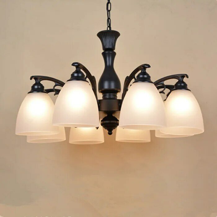 European wrought iron chandelier simple pastoral living room dining room bedroom 3 5 6 8 American retro lighting