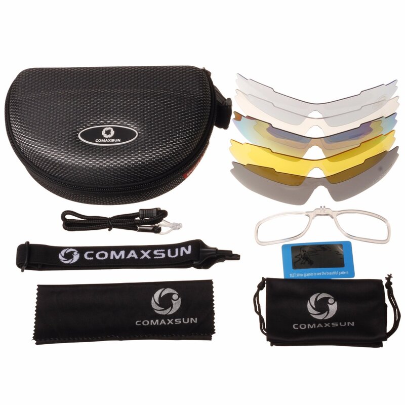 Comaxsun Professionelle Polarisierte Radfahren Gläser Fahrrad Brille Outdoor-Sport Fahrrad Sonnenbrille UV 400 Mit 5 Objektiv TR90 2 Stil