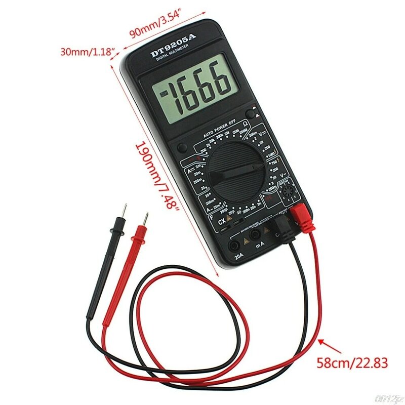 DT9205A multimètre numérique voltmètre ca/cc ampèremètre résistance capacité compteur testeur outils LS'D outil