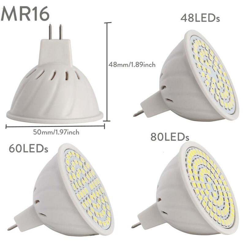 Lâmpada LED Spot para Cozinha, Iluminação para Decoração de Casa, Holofotes, E27, GU10, MR16, SMD2835, 48, 60, 80, 110V, 220V, 230V